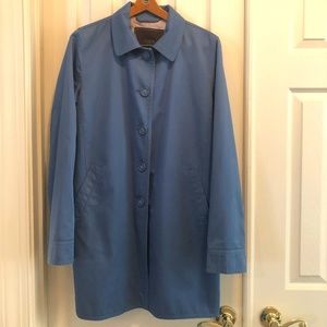 Coach Blue 100% Cotton, Lined Car Coat - Medium